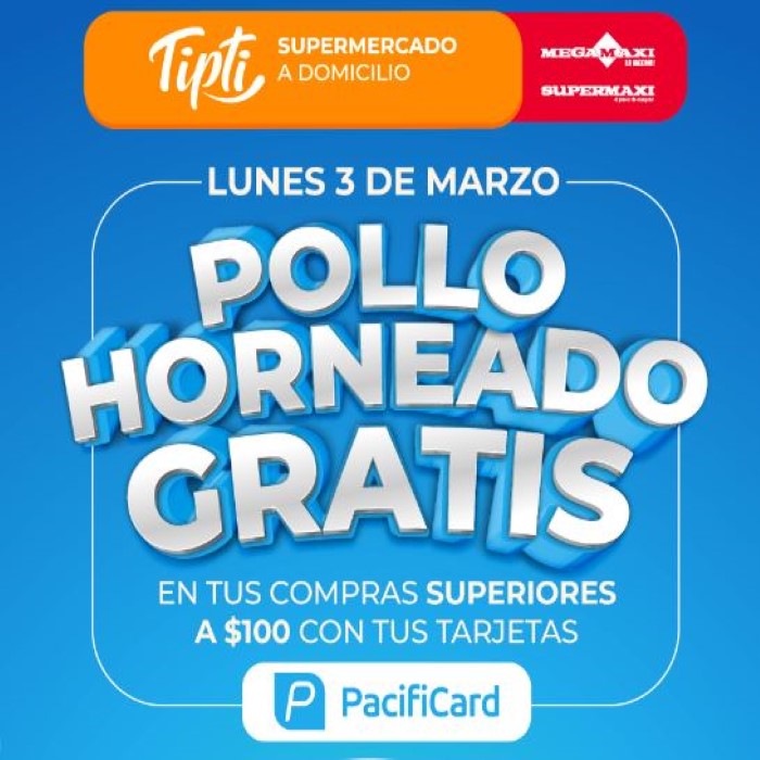 Pollo horneado GRATIS con PacifiCard