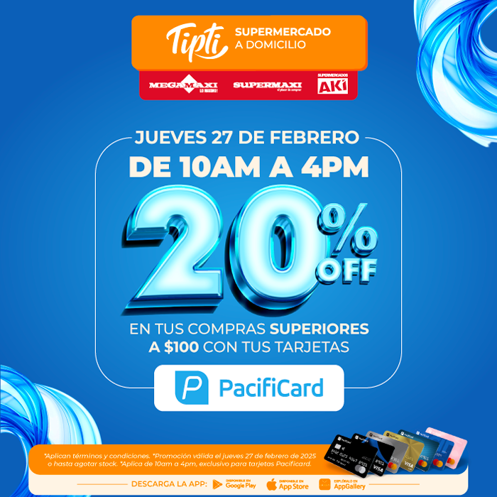 20% OFF con Tipti y PacifiCard